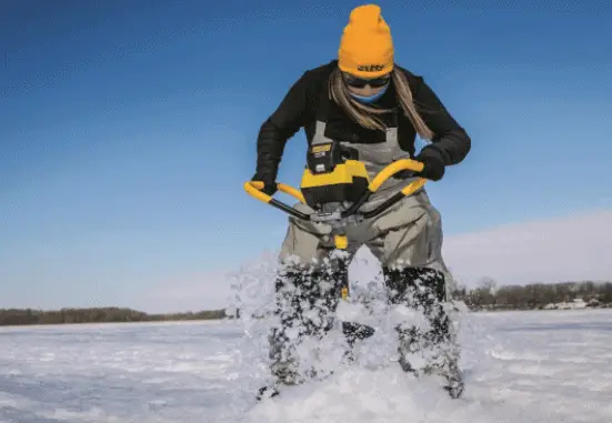 Using an electric ice auger