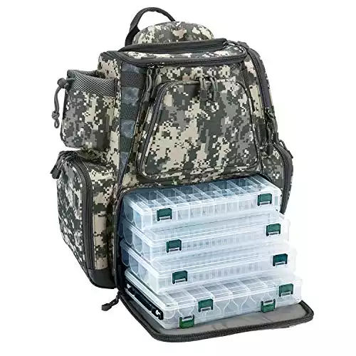 Piscifun Fishing Backpack with 4 Tackle Trays