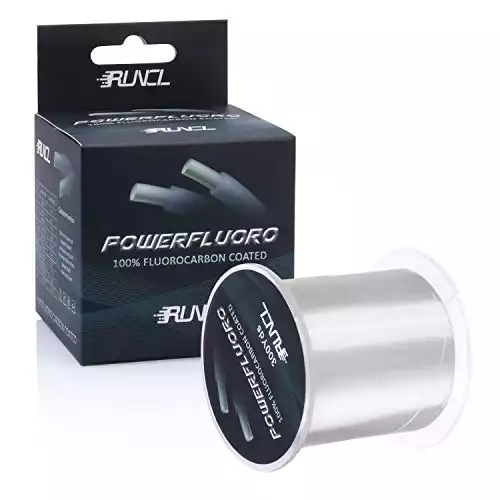 RUNCL PowerFluoro Fishing Line, 100% Fluorocarbon Coated Fishing Line