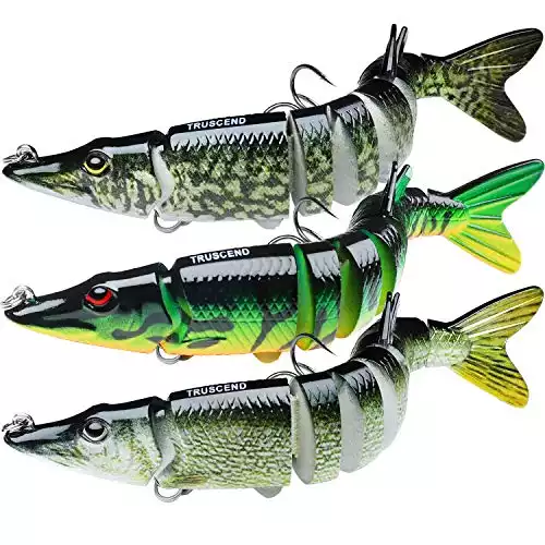 TRUSCEND Fishing Lures 4.9" Multi Jointed Topwater Life-Like Lures