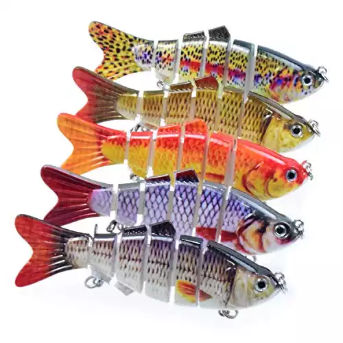 Lixada Fishing Lures 5" Lifelike Multi Jointed Pike Lures