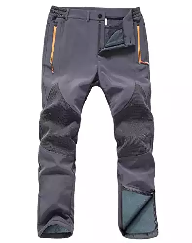 Gash Hao Mens Waterproof Fleece Lined Zipper Bottom Leg Pants