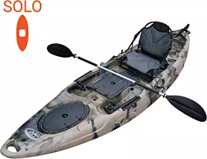 BKC RA220 11' 6" Solo Sit-On-Top Kayak w/Upright Back Support